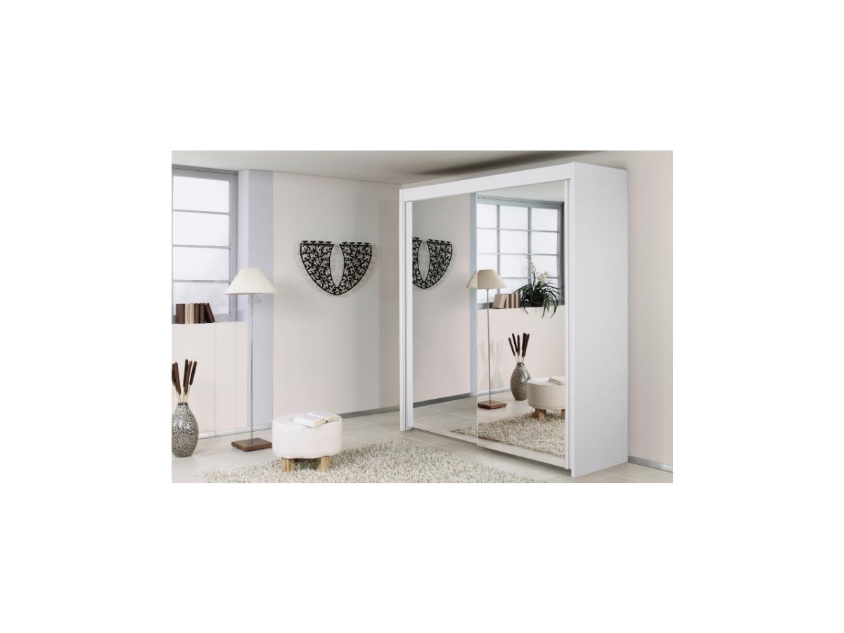 Rauch Imperial Door All Mirror Sliding Wardrobe In White W Cm