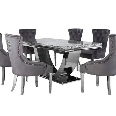 Marble Dining Table 1.6mtr & 4 Chairs