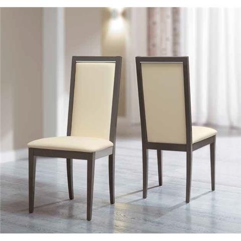 Camel Platinum Day Liscia Ivory Upholstered Italian Dining Chair with Padded Back
