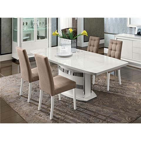 Camel Dama White Italian Large Extending Dining Table and 4 Chairs