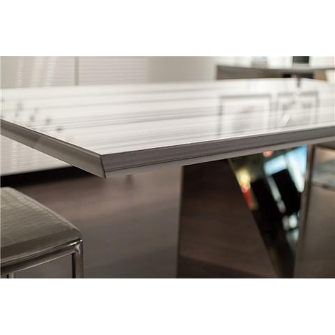 1.8m Freedom Steel Beveled Edge - Rectangular Marble Dining Table