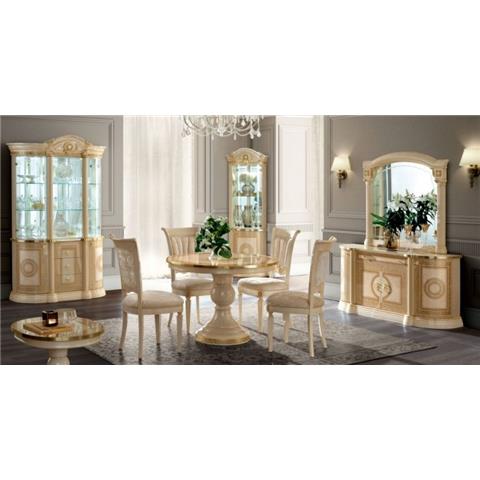 Camel Aida Day Ivory Italian Round Extending Dining Table