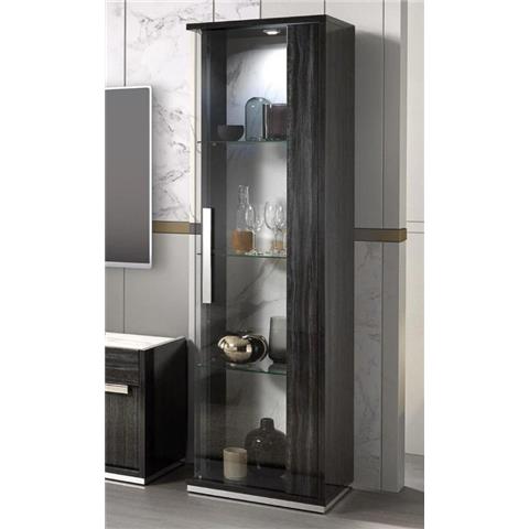 H2O Design Christine Grey Italian 1 Door Display Cabinet