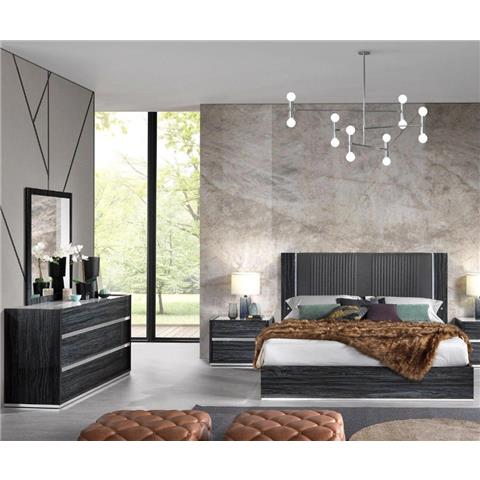 H2O Design Christine Grey Italian Bedroom Set with 6 Door Wardrobe