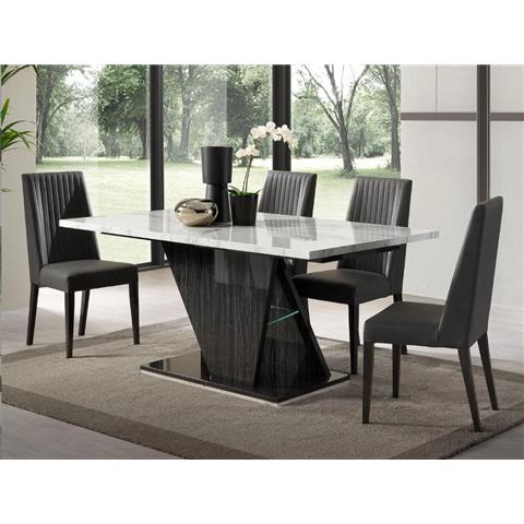 H2O Design Christine Grey Italian Rectangular Dining Table with 4 Dining Chairs