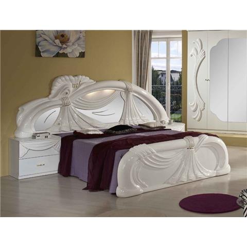 H2O Design Gina White Bed + 2 Night Tables