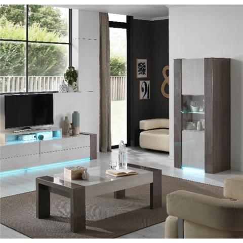 Eva White & Grey Highgloss - Living Room