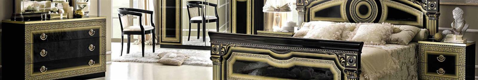 Aida Black & Gold Range - Italian Bedroom Furniture