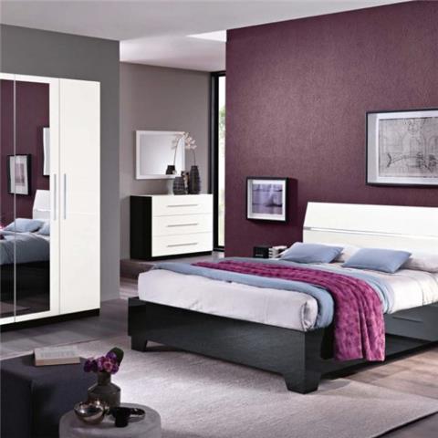 Carol - High Gloss Black & White - Modern Bedroom Furniture