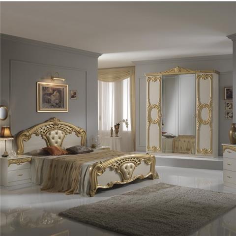 Cristina Beige & Gold - Classic Italian Bedroom Furniture
