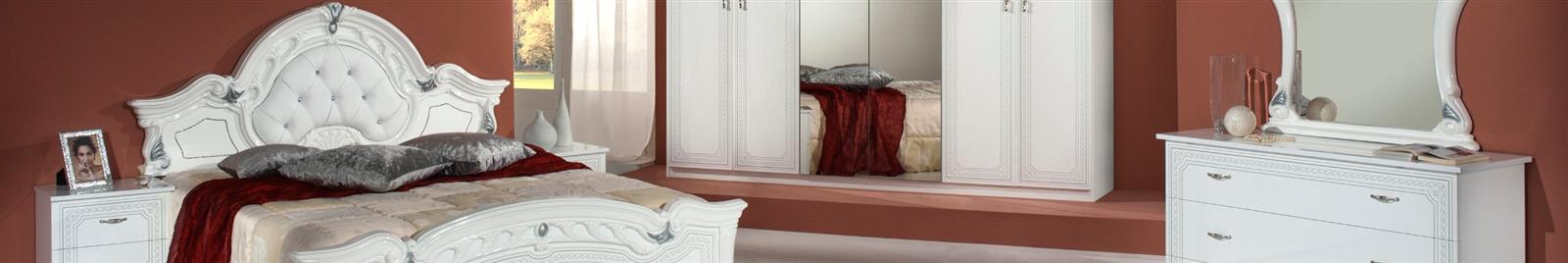 Stella White & Silver - Classic Italian Bedroom Furniture