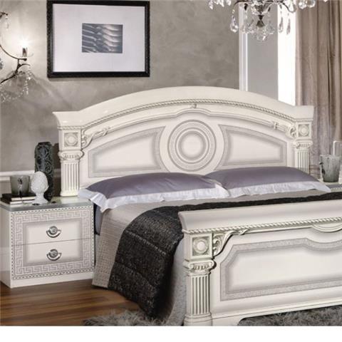 Aida White & Silver Range - Italian Bedroom Furniture