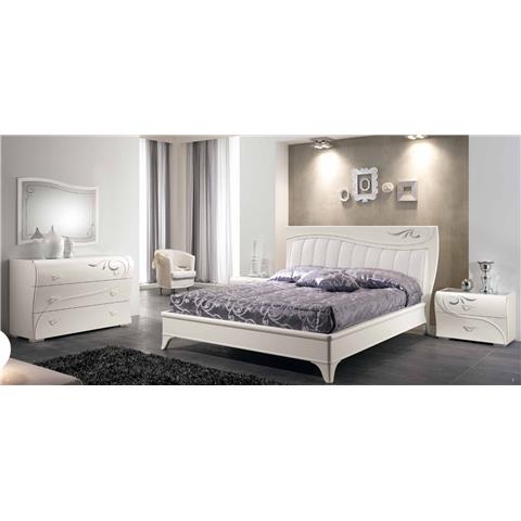 Diadema Upholstered White Bedframe