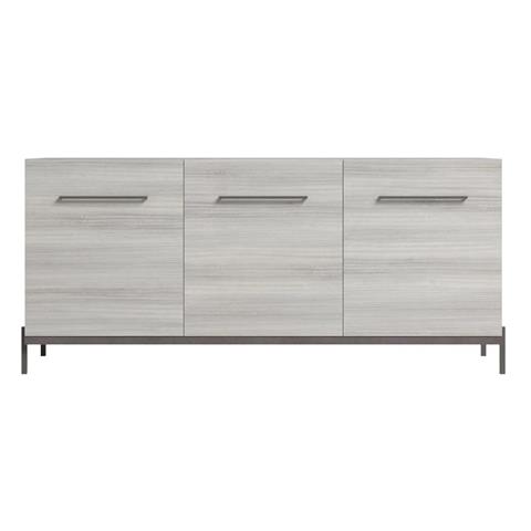 Status Mia Day Silver Grey 3 Door Buffet Large Sideboard, 185cm with Handles