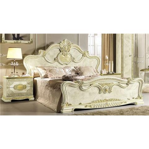 Camel Leonardo Night Italian Ivory High Gloss and Gold Queen Size Bed 154CM