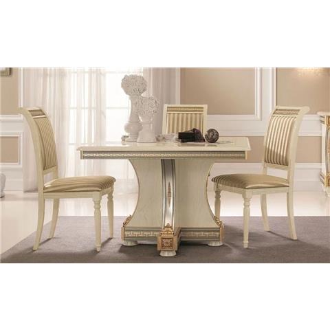 Arredo Classic Liberty Ivory with Gold Italian 118cm-158cm Square Extending Dining Table Only
