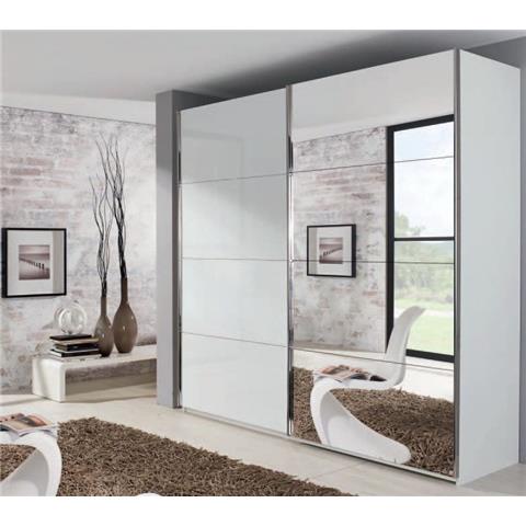 Rauch Xtend 2 Door Mirror Sliding Wardrobe in White - W 226cm
