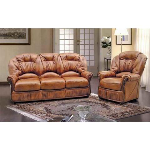 Debrough Italian Leather 3 + 1 + 1 Sofa Suite