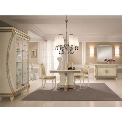 Arredo Classic Liberty Ivory with Gold Italian 118cm-158cm Square Extending Dining Table Only