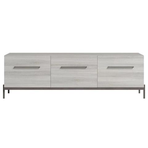 Status Mia Day Silver Grey TV Unit, 185cm with Storage for Television Upto 72inch Plasma with Handles