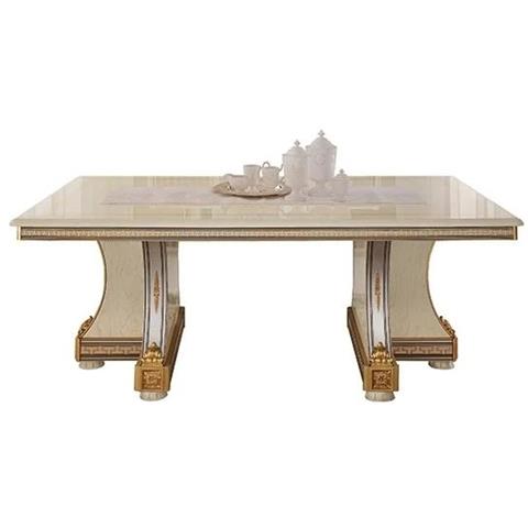 Arredoclassic Liberty Ivory with Gold Italian 200cm-300cm Rectangular Extending Dining Table Only