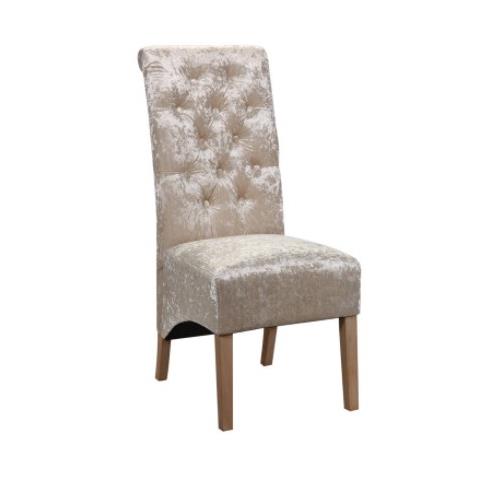 Champagne Crushed Velvet Dining Chairs