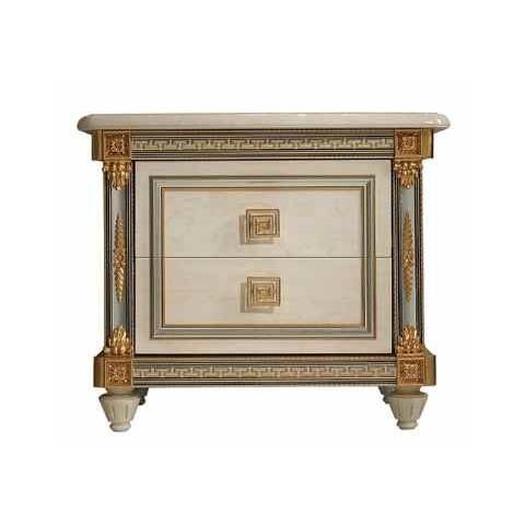 Arredoclassic Liberty Ivory with Gold Italian 2 Drawer Bedside Cabinet
