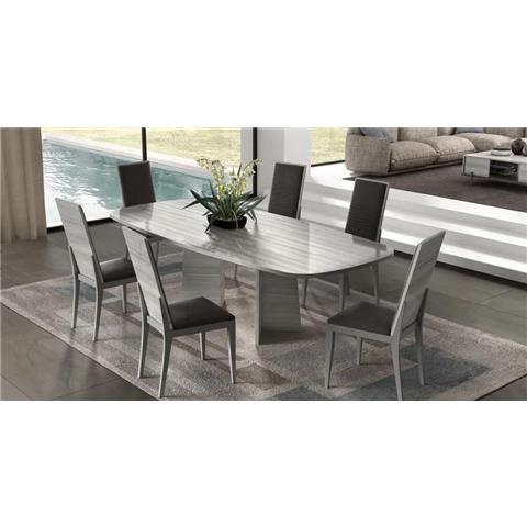 Status Mia Day Silver Grey Fixed Dining Table Only, 250cm Seats 10 Diners Oval Top
