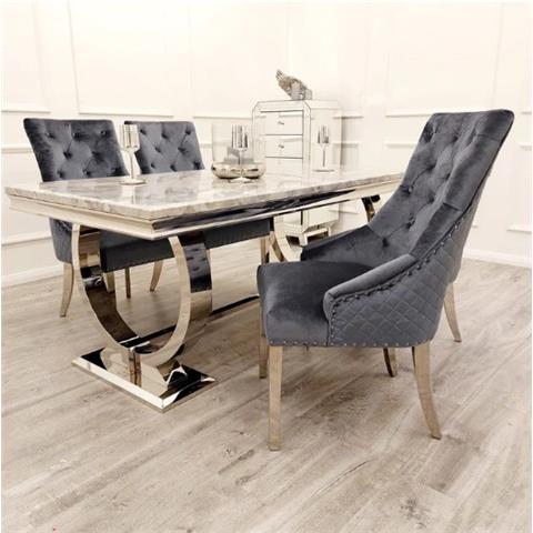 Arriana 1.8 Dining Table with 6 Bentley Shimmer Chairs