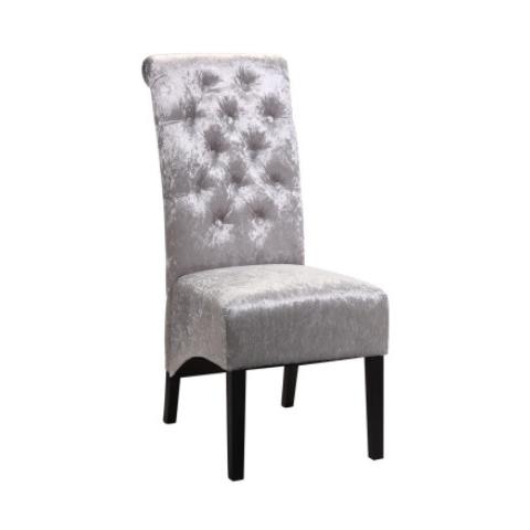 Silver Crushed Velvet Dining Chairs