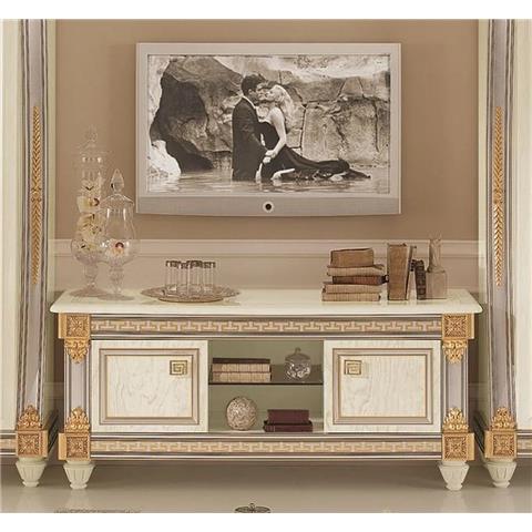Arredo Classic Liberty Ivory with Gold Italian 2 Door TV Cabinet