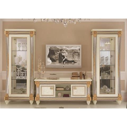 Arredo Classic Liberty Ivory with Gold Italian 4 Door TV Set Composition