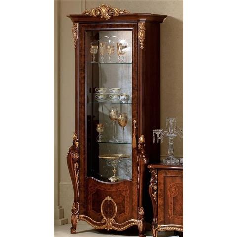 Arredo Classic Donatello Brown Italian 1 Glass Door Display Cabinet