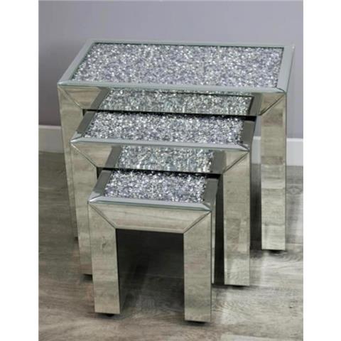Mirrored Crushed Nest of Tables