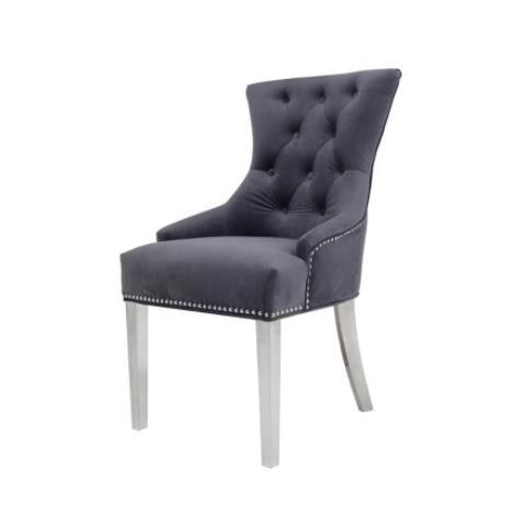 Dark Grey Velvet Dining Chairs