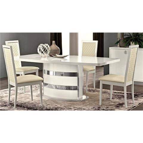 Camel Roma Day White Italian Butterfly Extending Dining Table