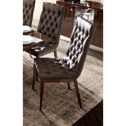 Camel Roma Day Capitonne Walnut Ecoleather Time Upholstered Italian Dining Chair