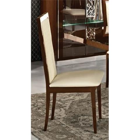 Camel Roma Day Rombi Walnut Ecoleather Upholstered Italian Dining Chair with Padded Back