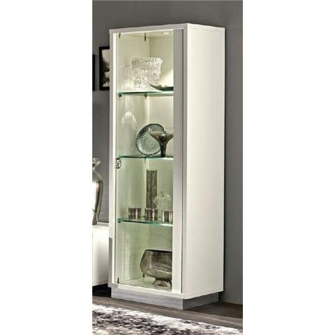 Camel Roma Day White Glamour Italian 1 Right Door Glass Cabinet