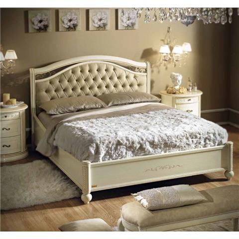 Camel Siena Night Ivory Italian Capitonne Ring Bed with Storage