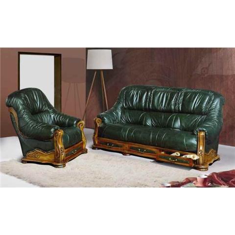 Rustic Italian Leather 3 + 1 + 1 Sofa Suite