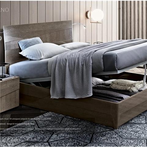 Camel Tekno Night Silver Birch Italian Bed with Luna Storage 160cm