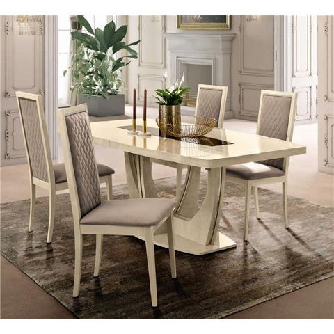 Camel Ambra Ivory Italian Large Extending Dining Table
