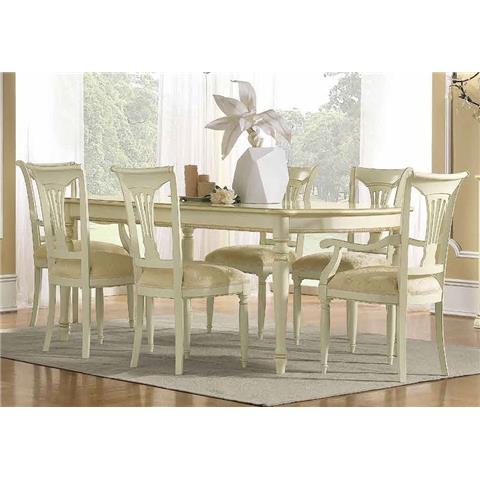 Camel Siena Day Ivory Italian Extending Dining Table with 4 Chairs and 2 Armchair