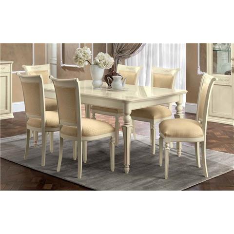 Torriani Day Ivory Italian Extending Dining Table and Chairs