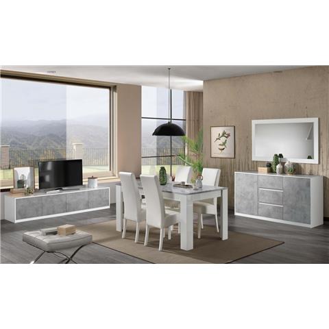 Smart Grey & White Dining Table & 4 Chairs