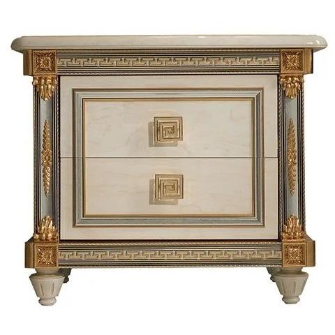 Arredo Classic Liberty Ivory with Gold Italian 2 Drawer Bedside Cabinet