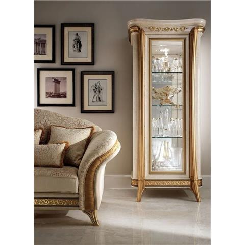 Arredo Classic Melodia Golden Italian 1 Glass Door Display Cabinet