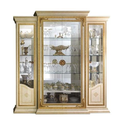 Arredo Classic Leonardo Golden Italian 4 Glass Door Display Cabinet