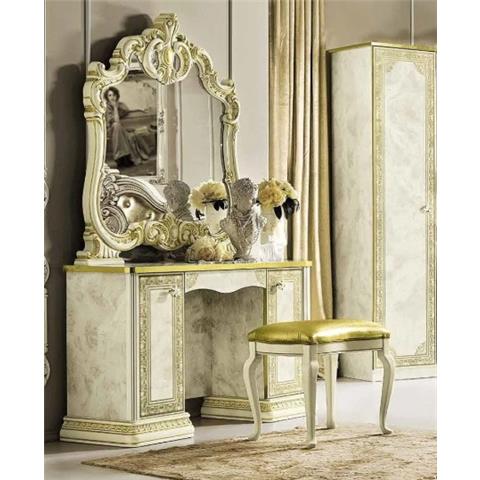 Camel Leonardo Night Italian Ivory High Gloss and Gold Vanity Dresser Only